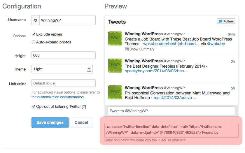 How to add an official Twitter widget to WordPress - WinningWP