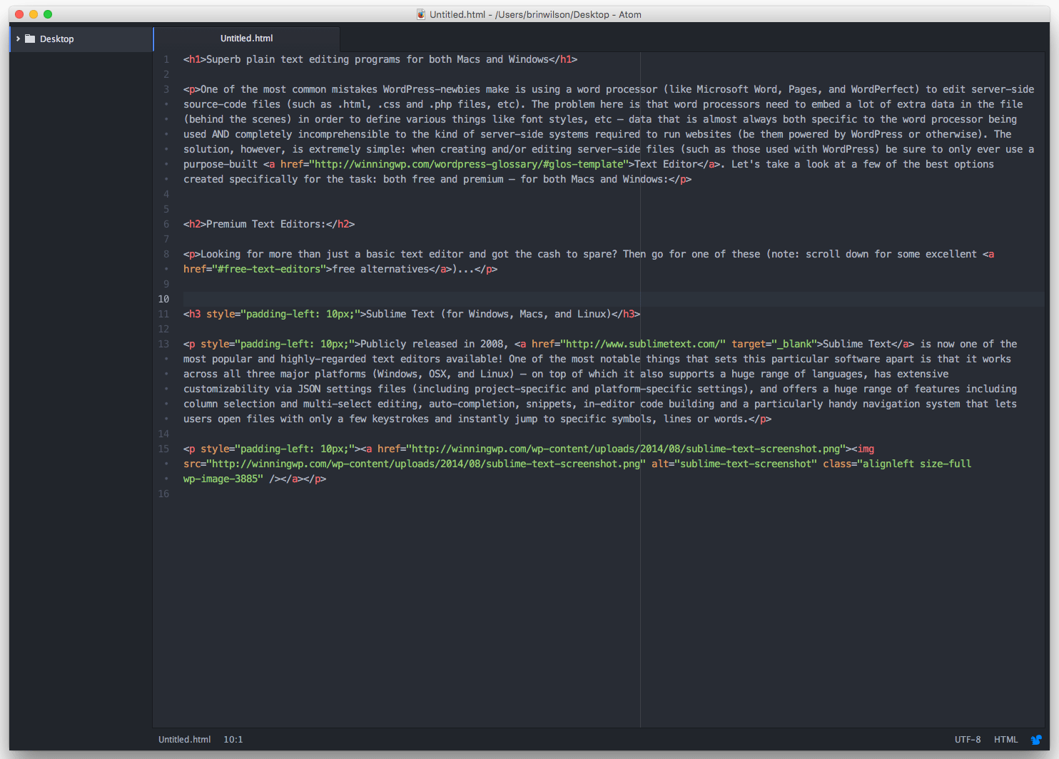 Atom Text Editor - Screenshot