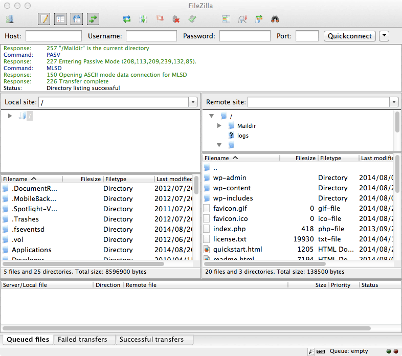 filezilla ftp segment