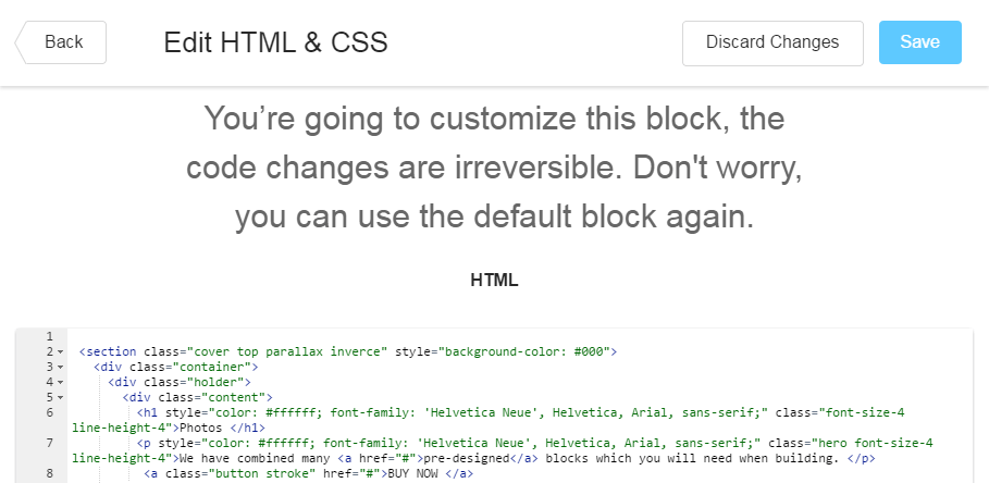 Edit HTML and CSS