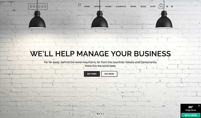 Bridge – односторінкова тема WordPress