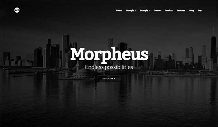 Morpheus - WordPress-tema på en sida