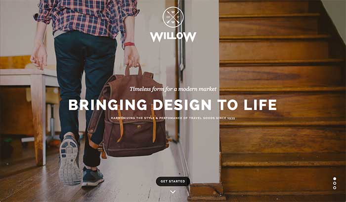 Willow - бір беттік WordPress тақырыбы