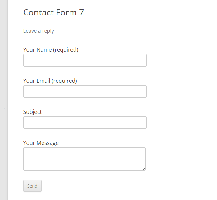 Contact Form 7 Included Form