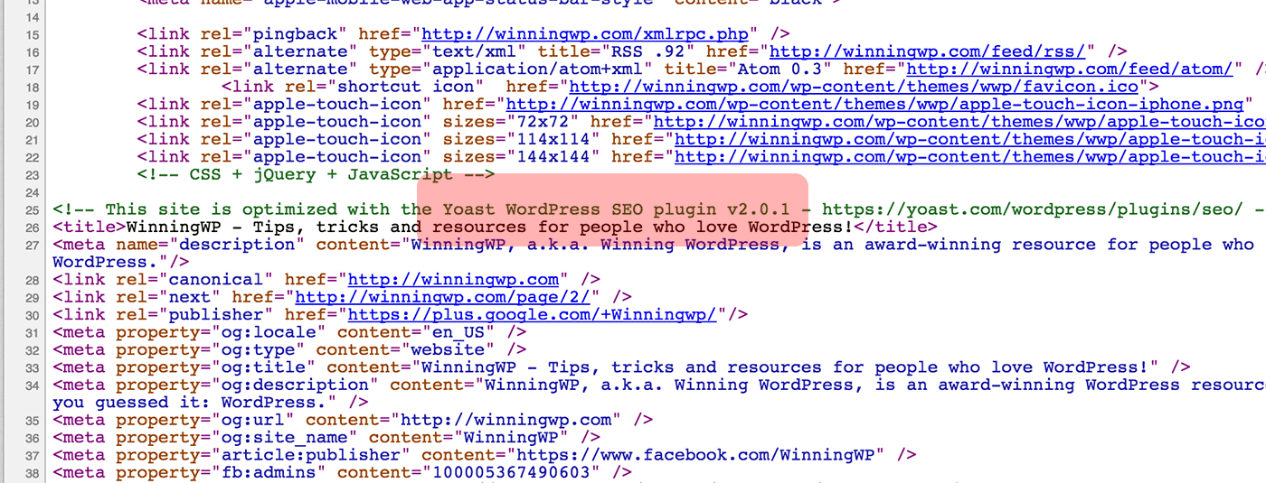 Exemple de recherche de commentaires HTML - capture d'écran