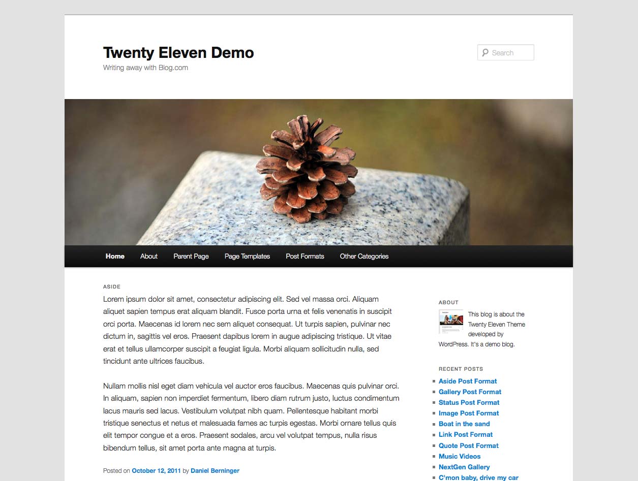 WordPress Twenty Eleven Theme - Screenshot