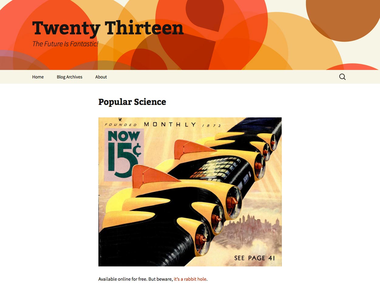 WordPress Twenty ThirteenTheme - Screenshot