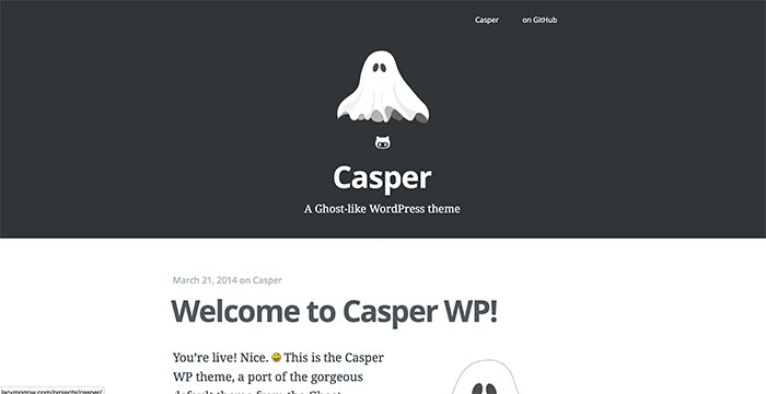 Casper Theme - Screenshot