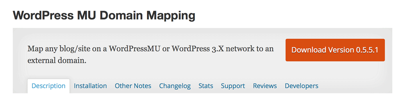 WP MU Domain Mapping - page on WordPress plugin repository