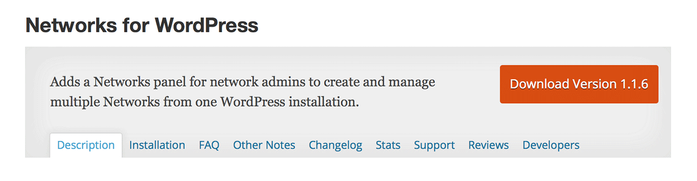 Networks for WordPress - page in WordPress plugin directory