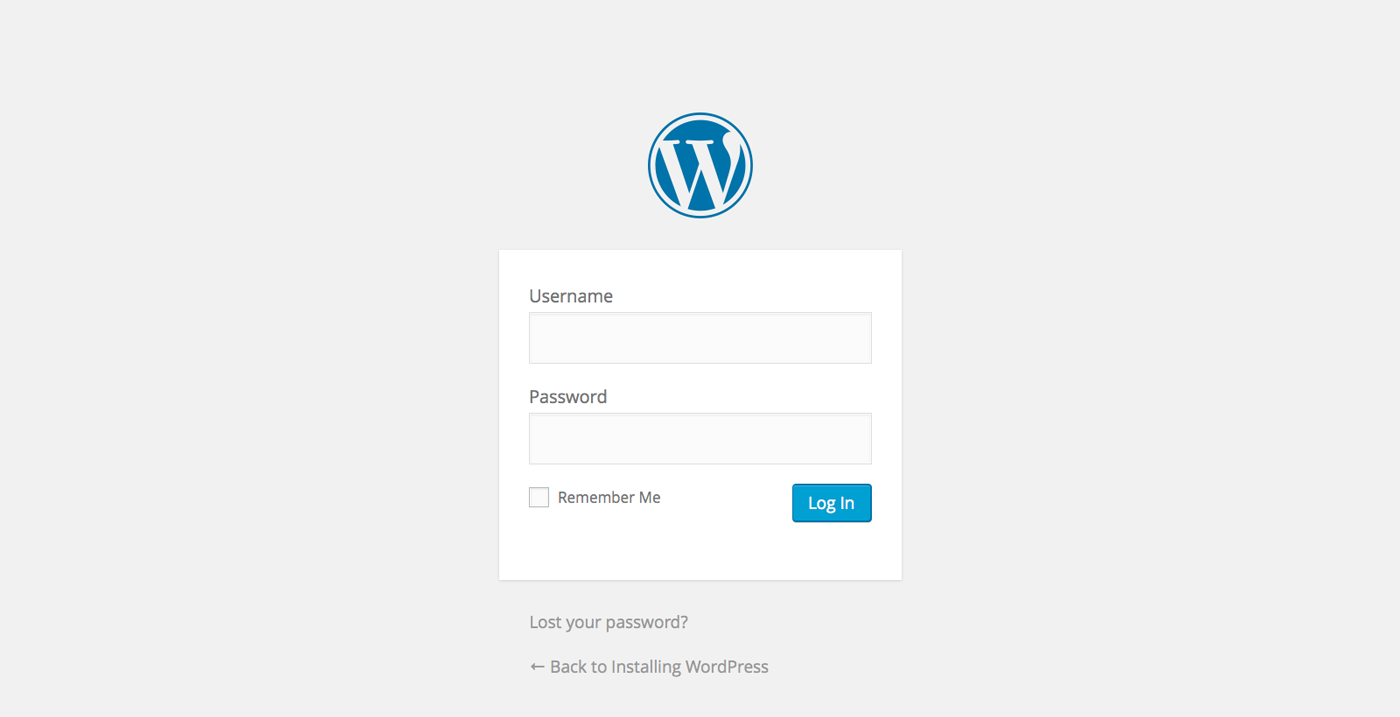 Installing WordPress - logging in to your new site