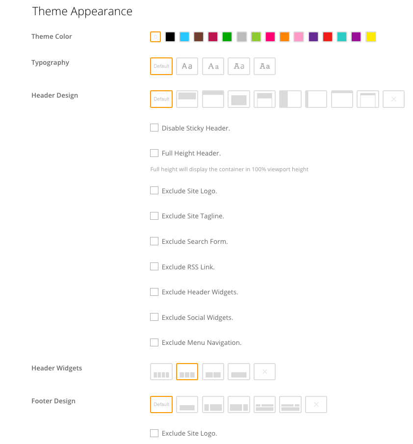 Ultra Theme Settings