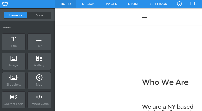 Weebly sidebar and top menu