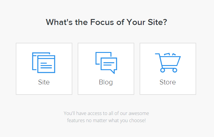 Weebly set your site focus