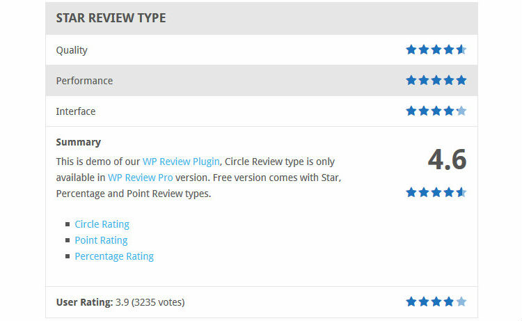 WP Review Pro Screenshot