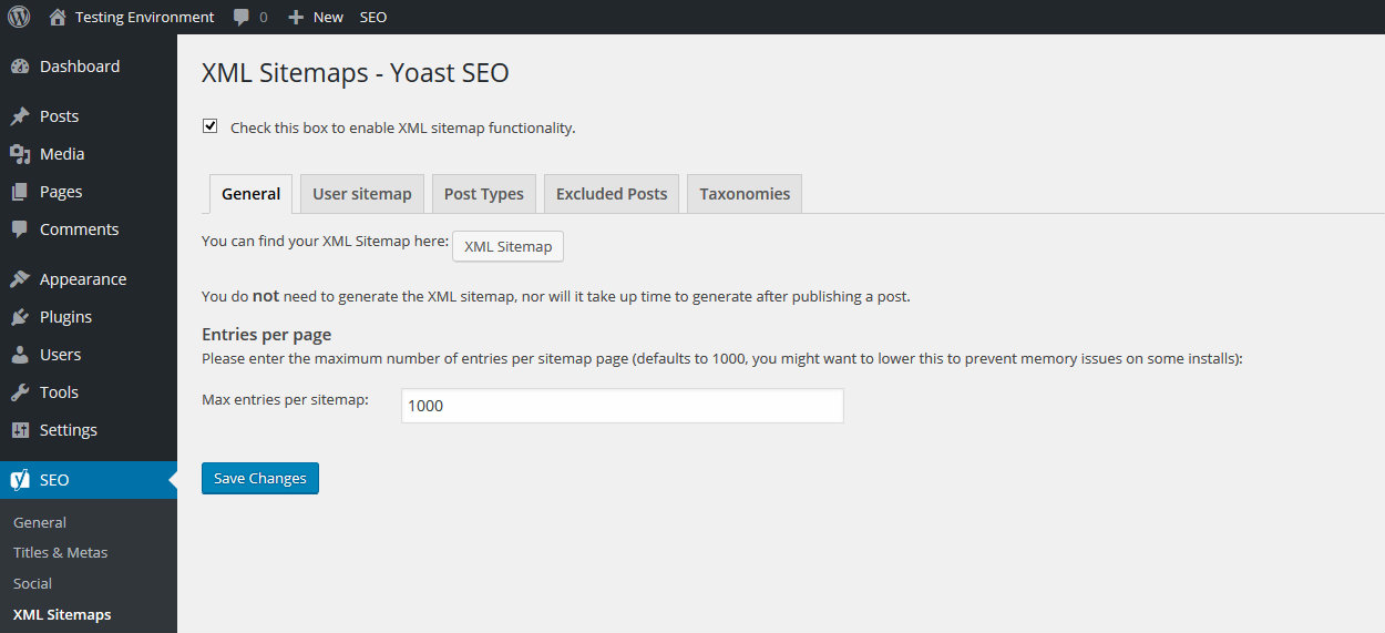 Yoast XML Sitemaps