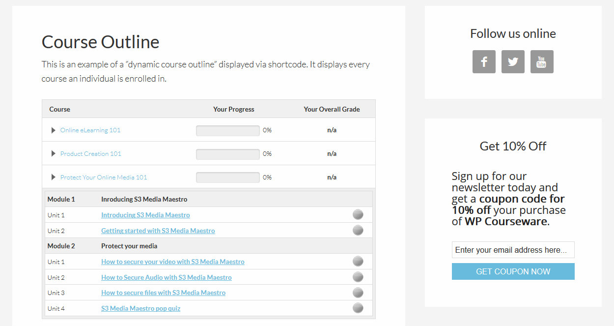 WP Courseware Course Outline