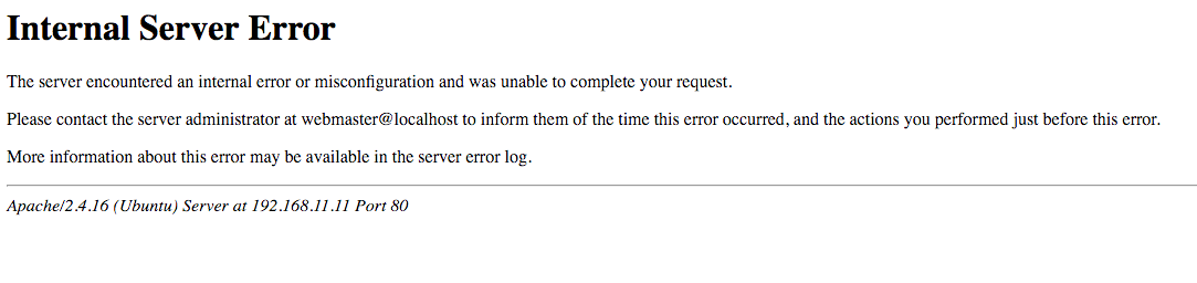 Internal Server Error