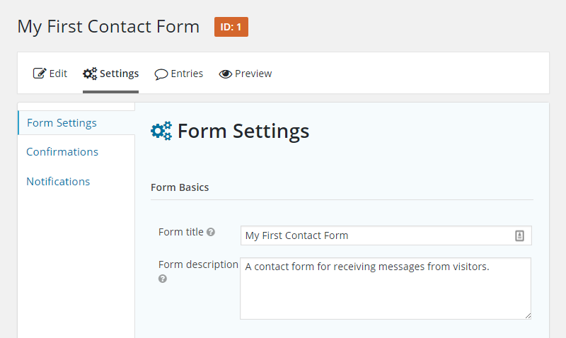 Gravity Forms Review Form Settings
