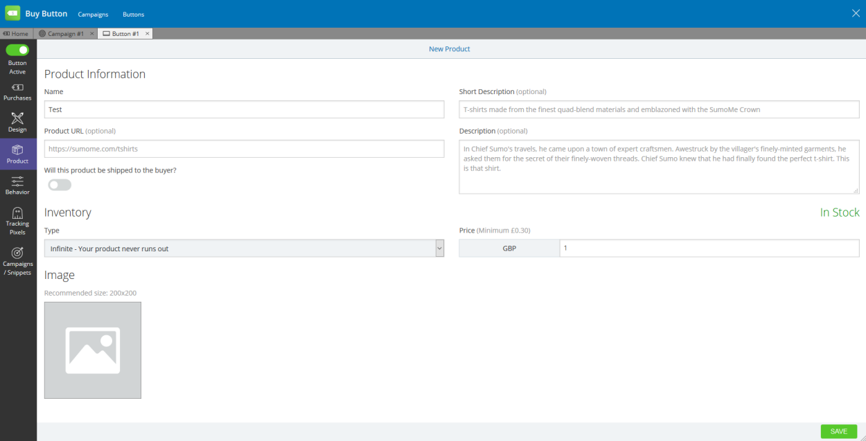 Sumo Product Setup