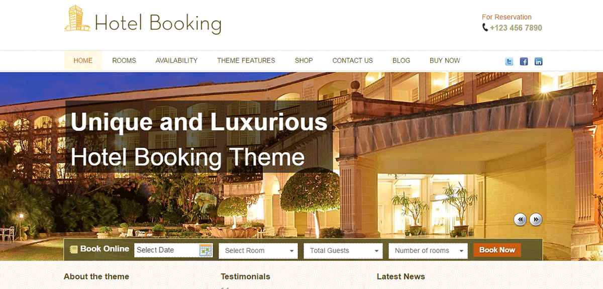 Booking Hotel WordPress Theme
