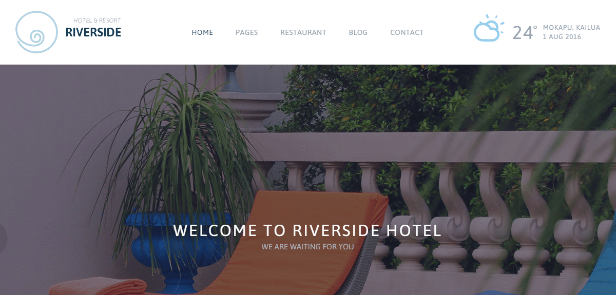 Riverside Hotel WordPress Theme