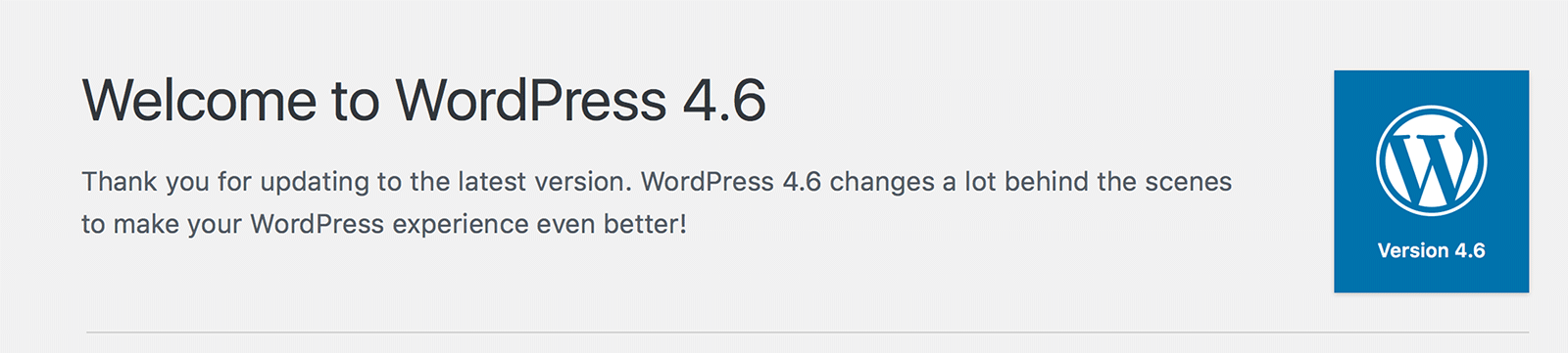 WordPress Version 4.6