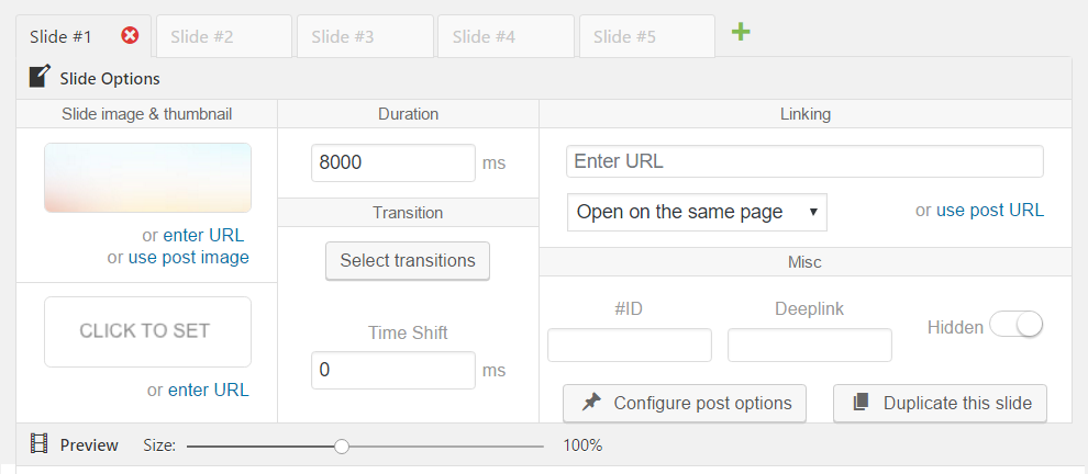 LayerSlider Slide Options