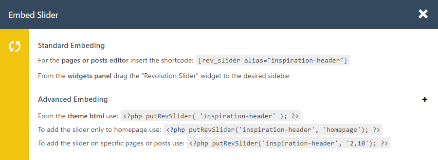 Slider Revolution Embed