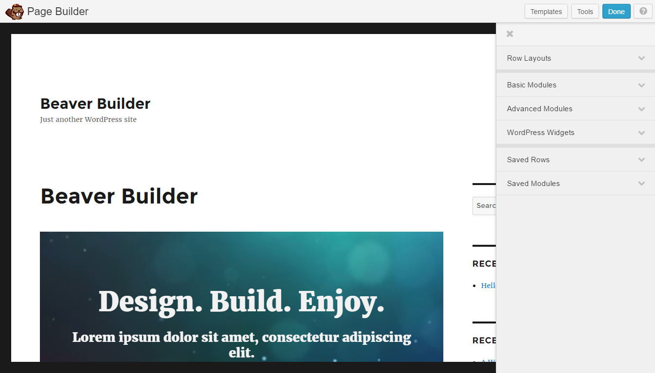 Image of the Beaver Builder user interface