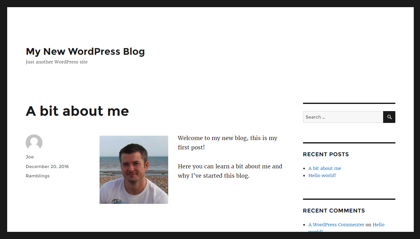 Published WordPress content
