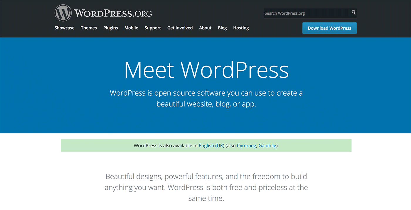 WordPress Homepage