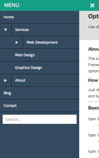 A screenshot of the WP Responsive Menu plugin