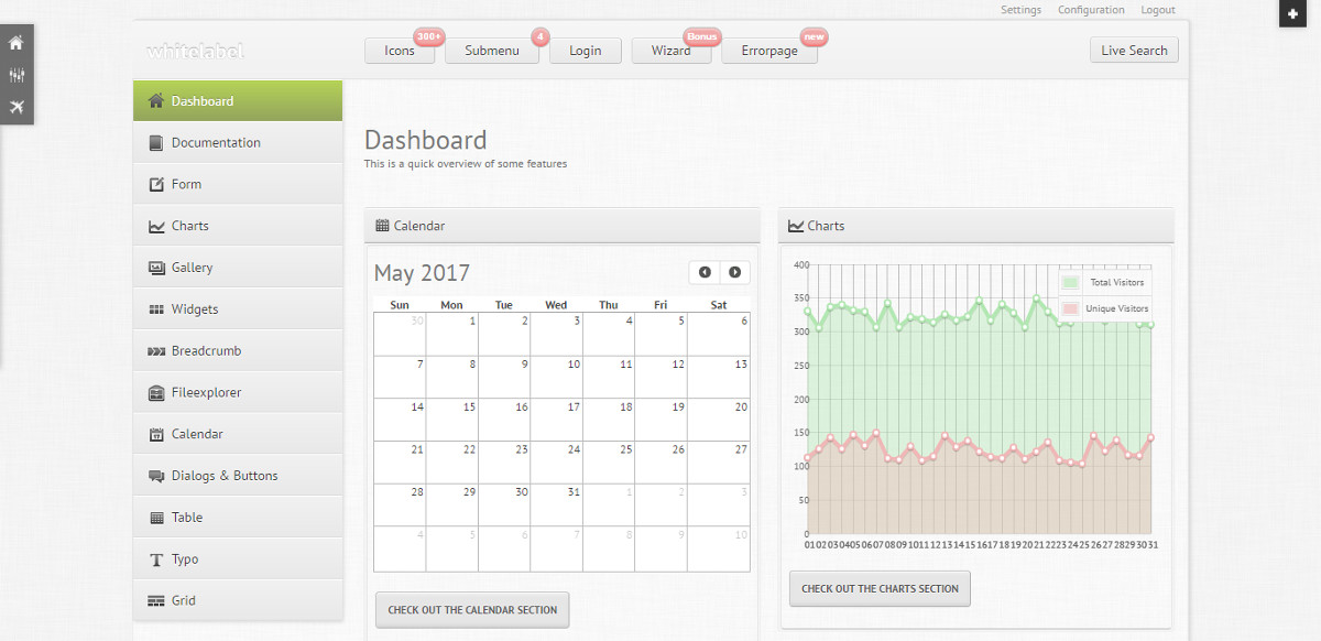 White Label Admin Template