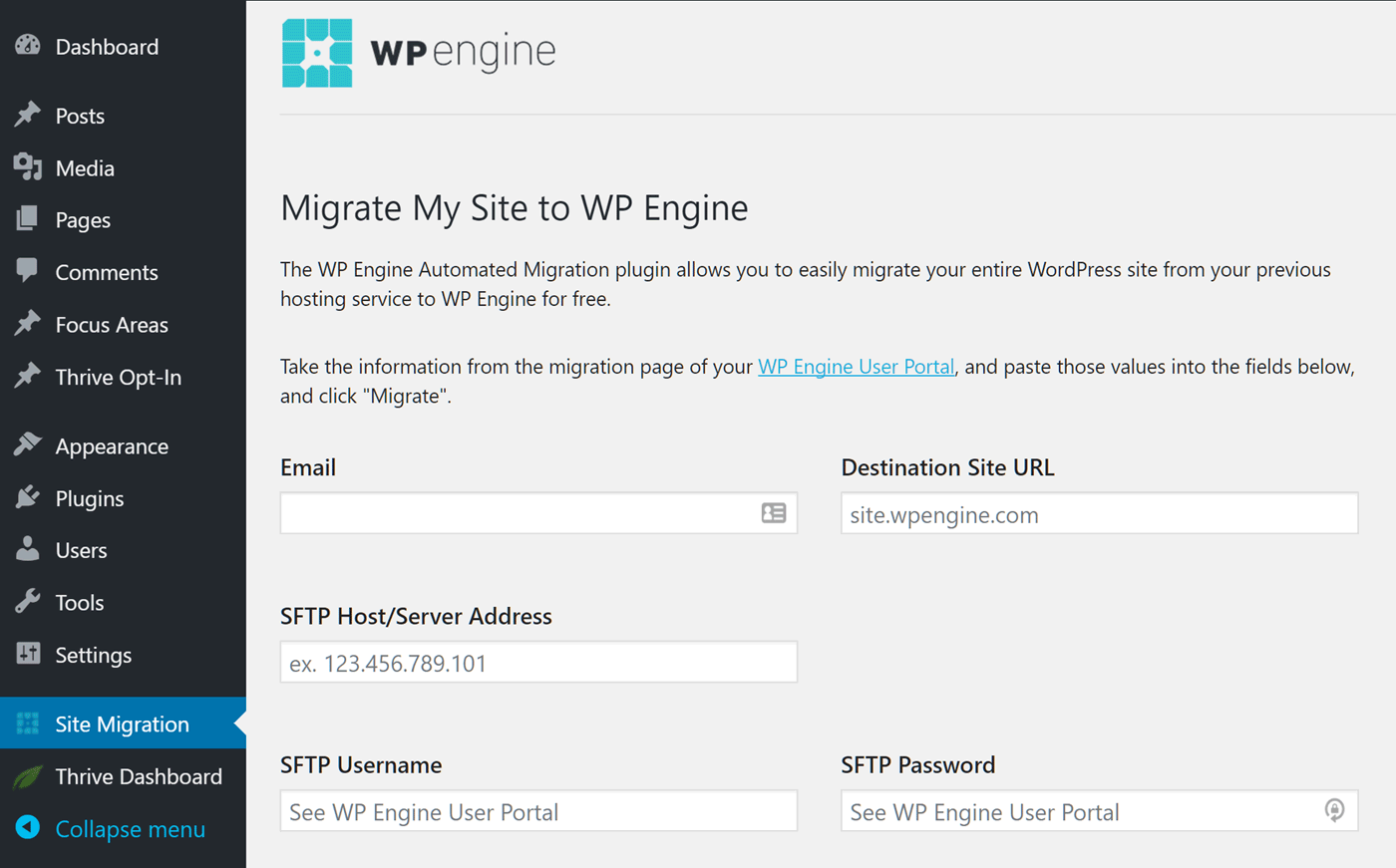 WP Engine Migration Controls