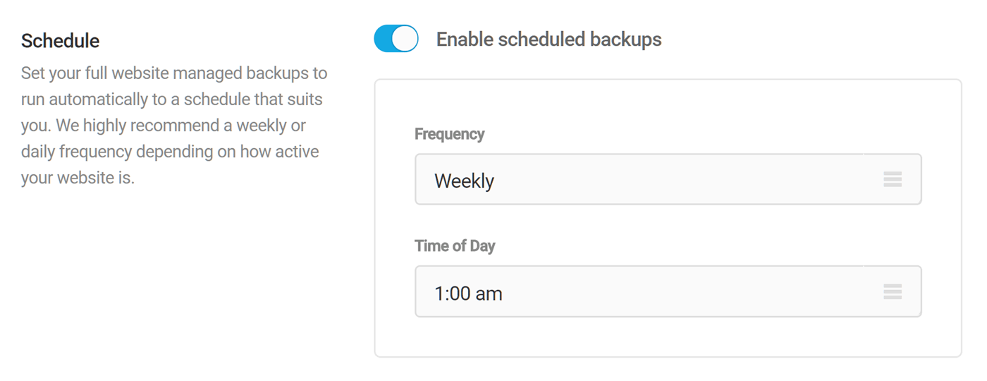 Create a backup schedule with Snapshot