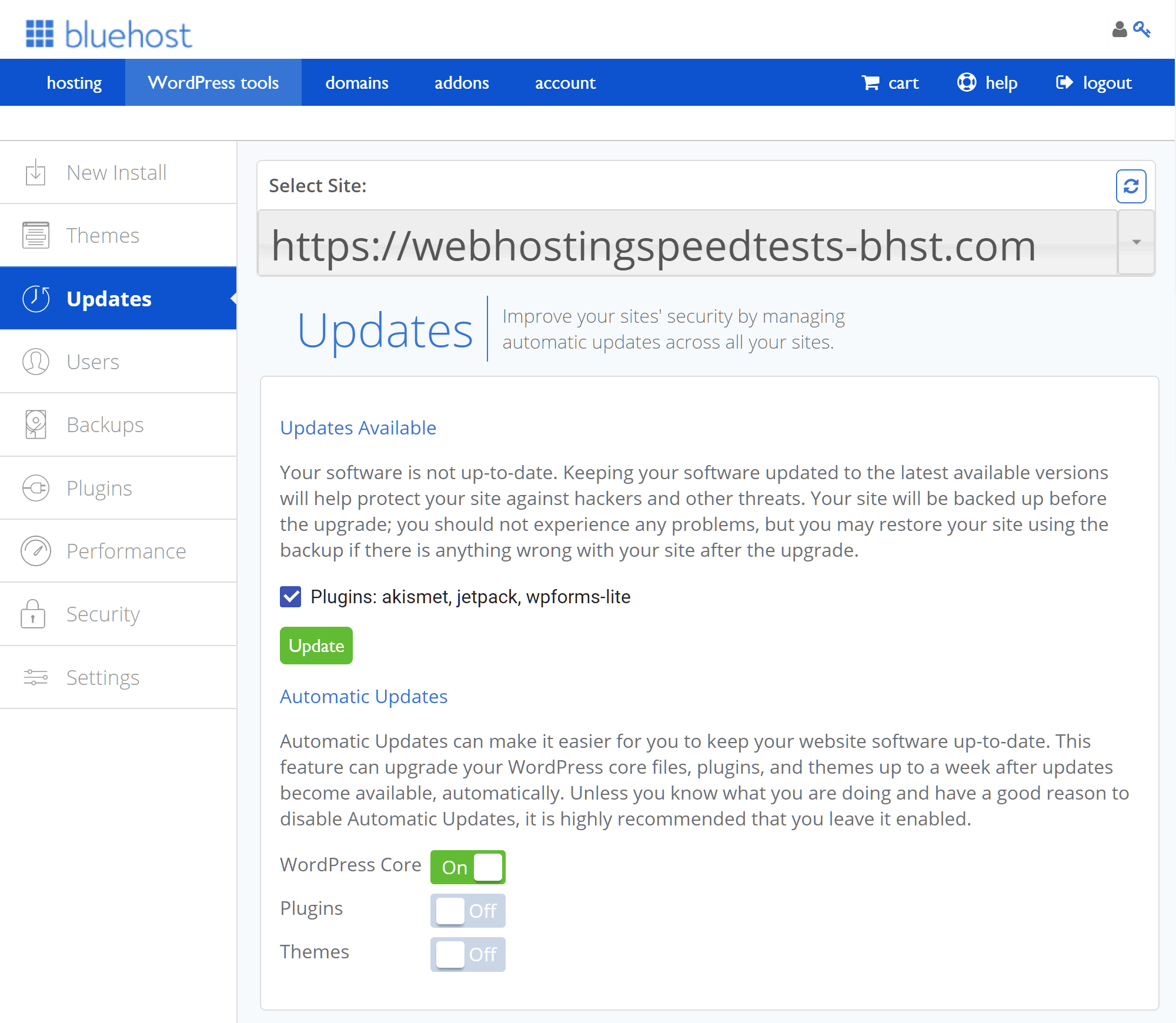 Bluehost Godaddy Or Siteground Comparison Which Is Best - enable automatic updates for wordpress with bluehost
