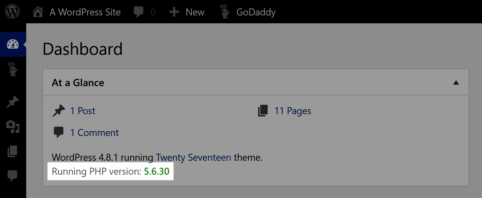 GoDaddy PHP Version