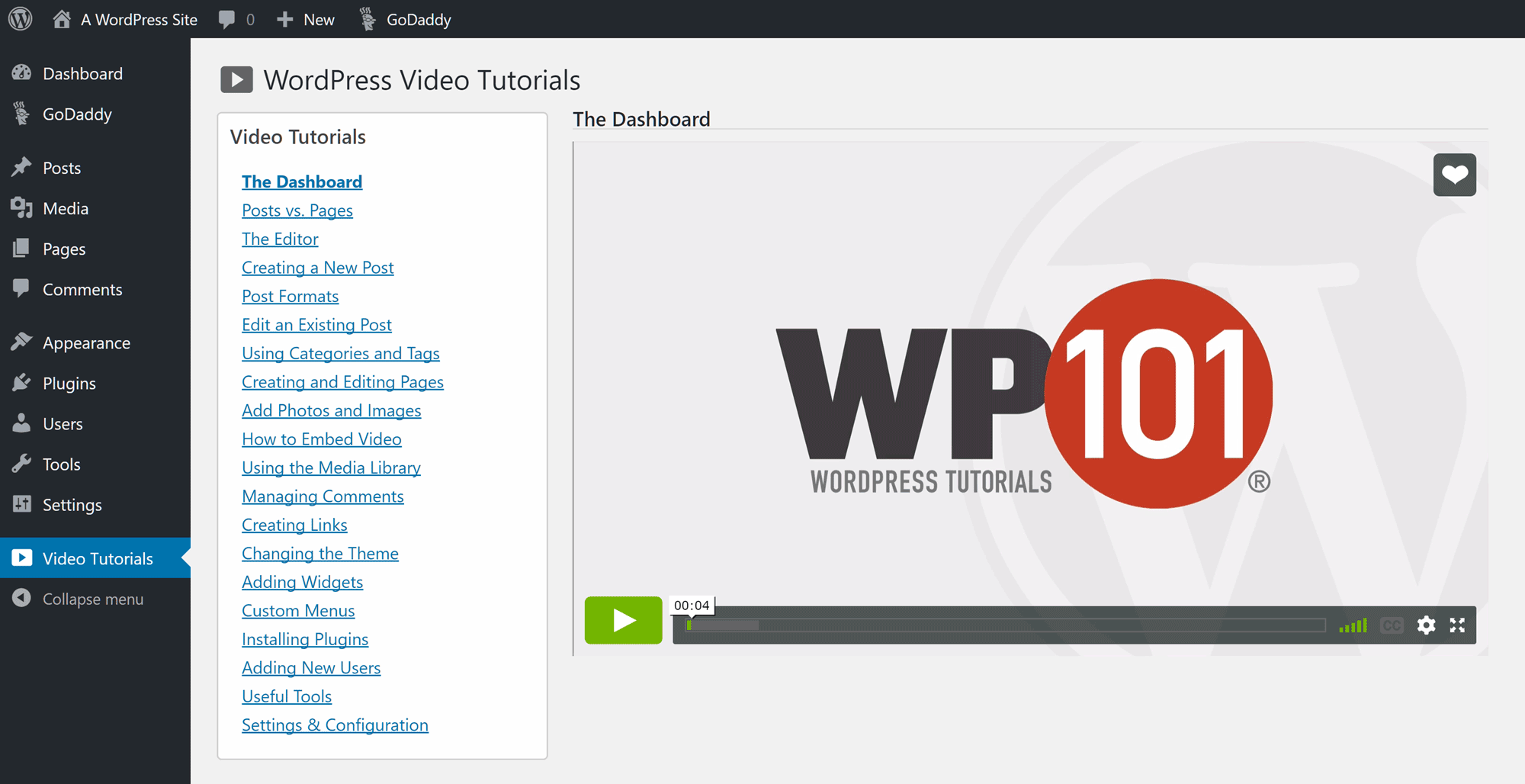 WP101 Instructional Videos 