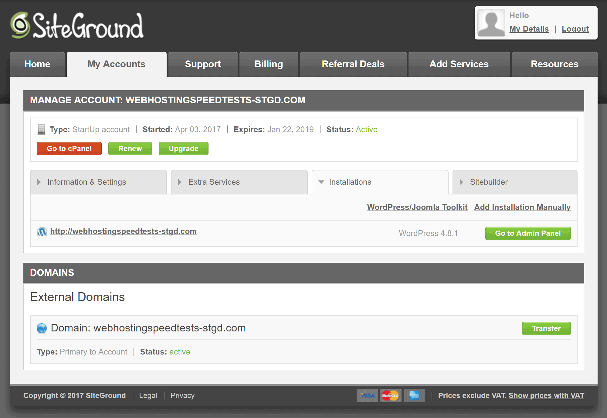 Siteground documentation