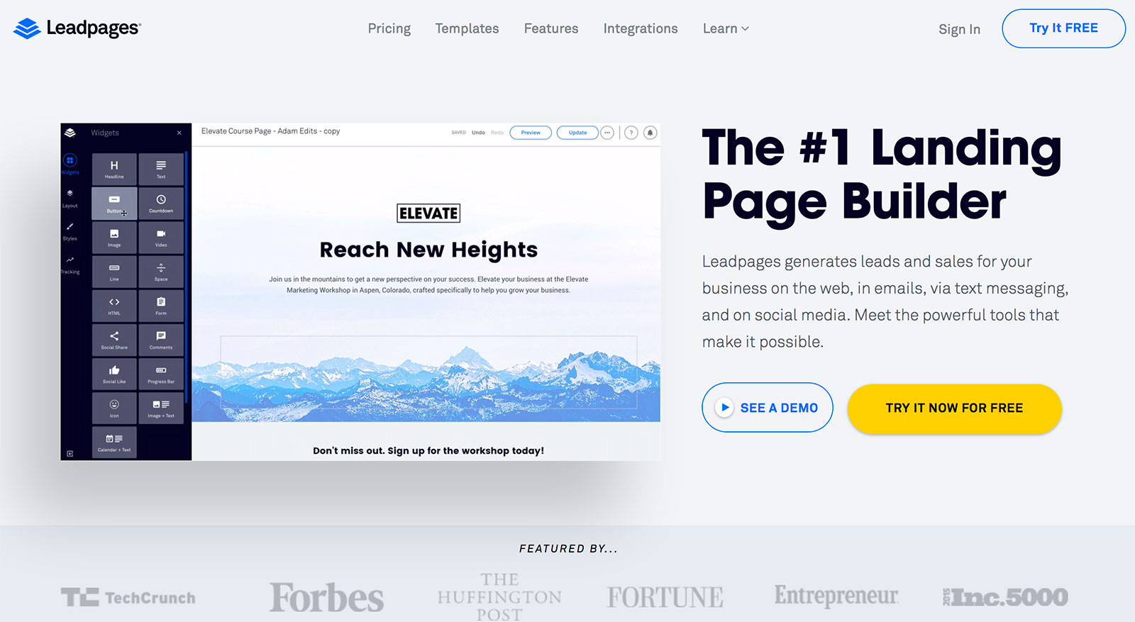 Leadpages Homepage