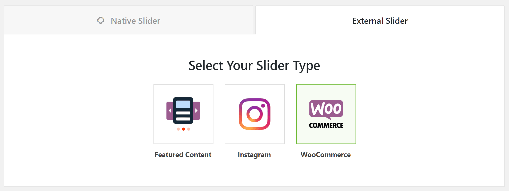 Slider options 