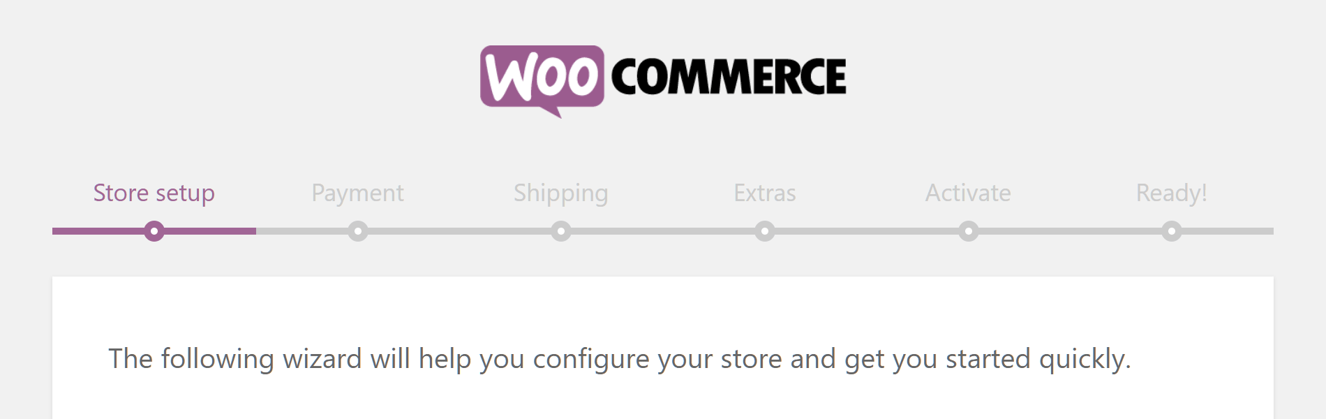 WooCommerce Setup Wizard
