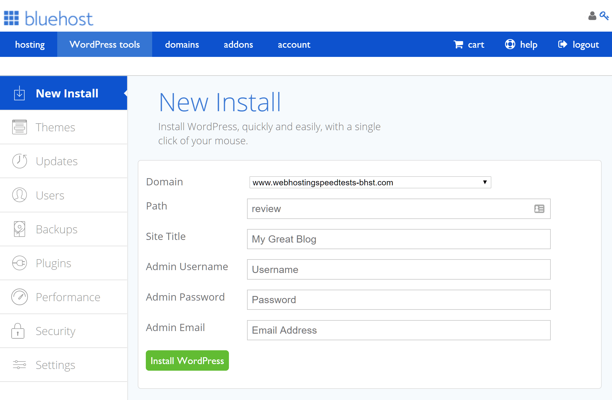 Installation address. Инструменты вордпресс. WORDPRESS контрольная панель. Bluehost лучший хостинг-провайдер WORDPRESS.