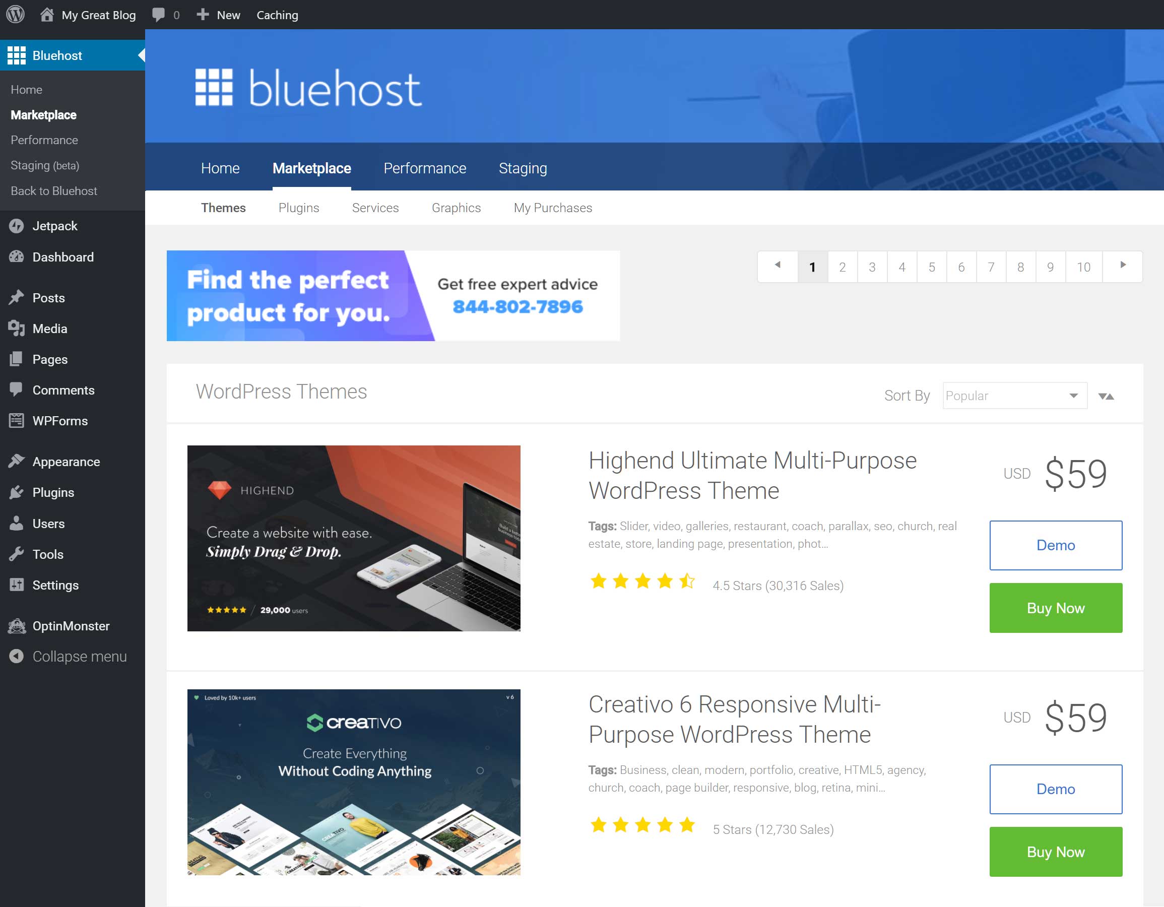 bluehost wordpress