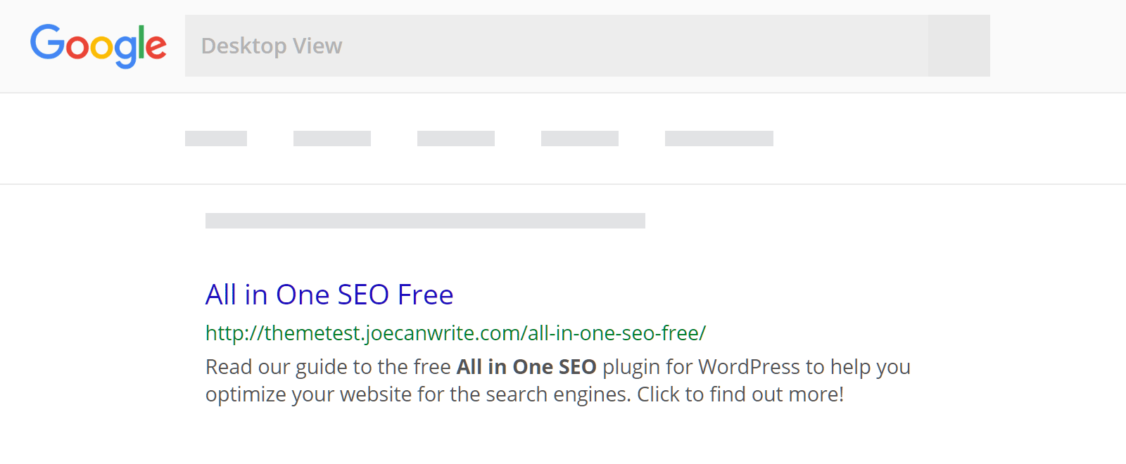 Preview of All in One SEO Fields