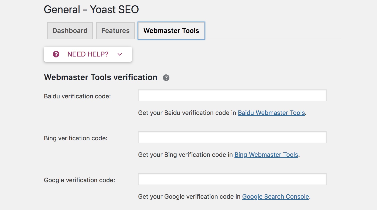 yoast webmaster tools