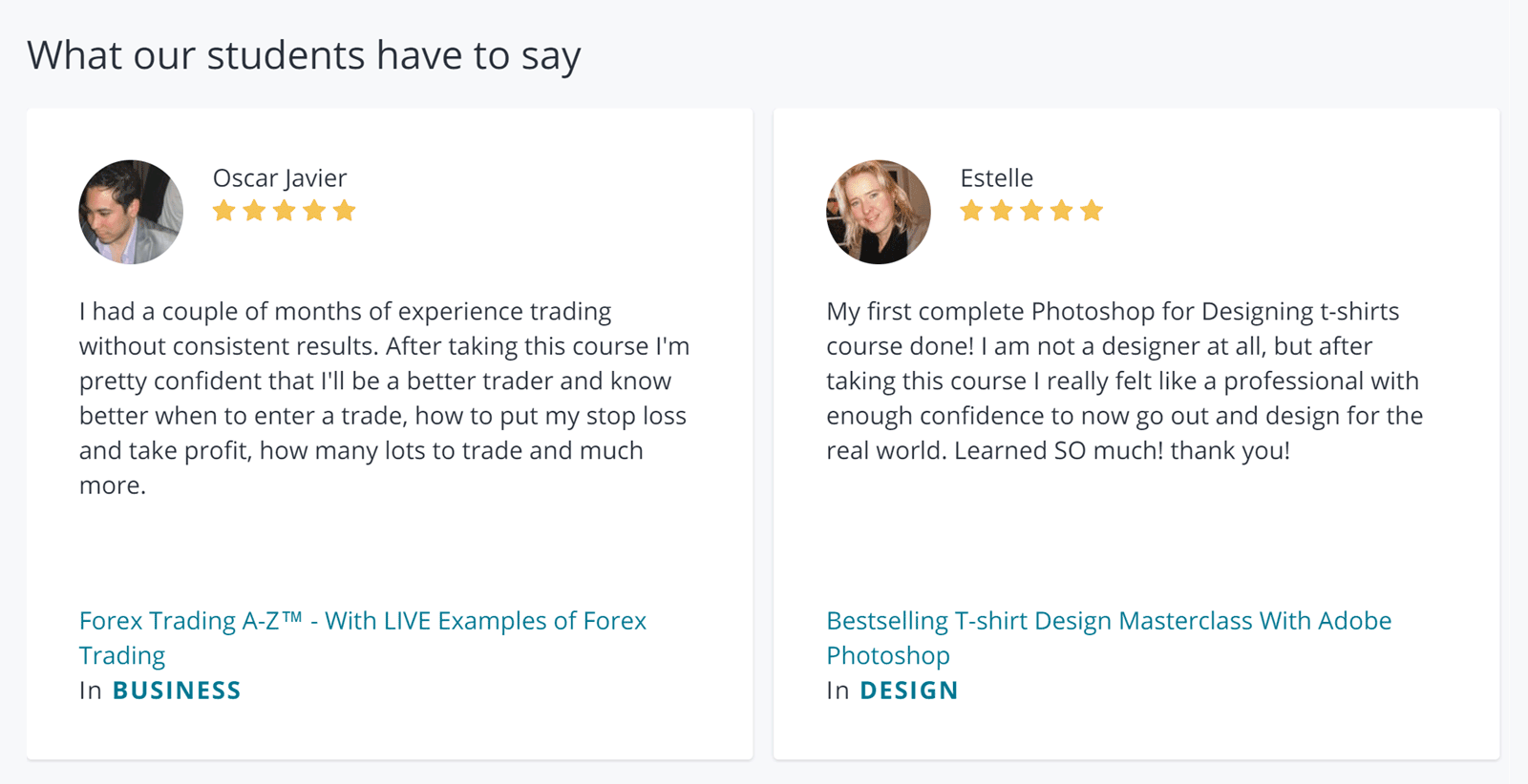 Udemy User Reviews and Ratings