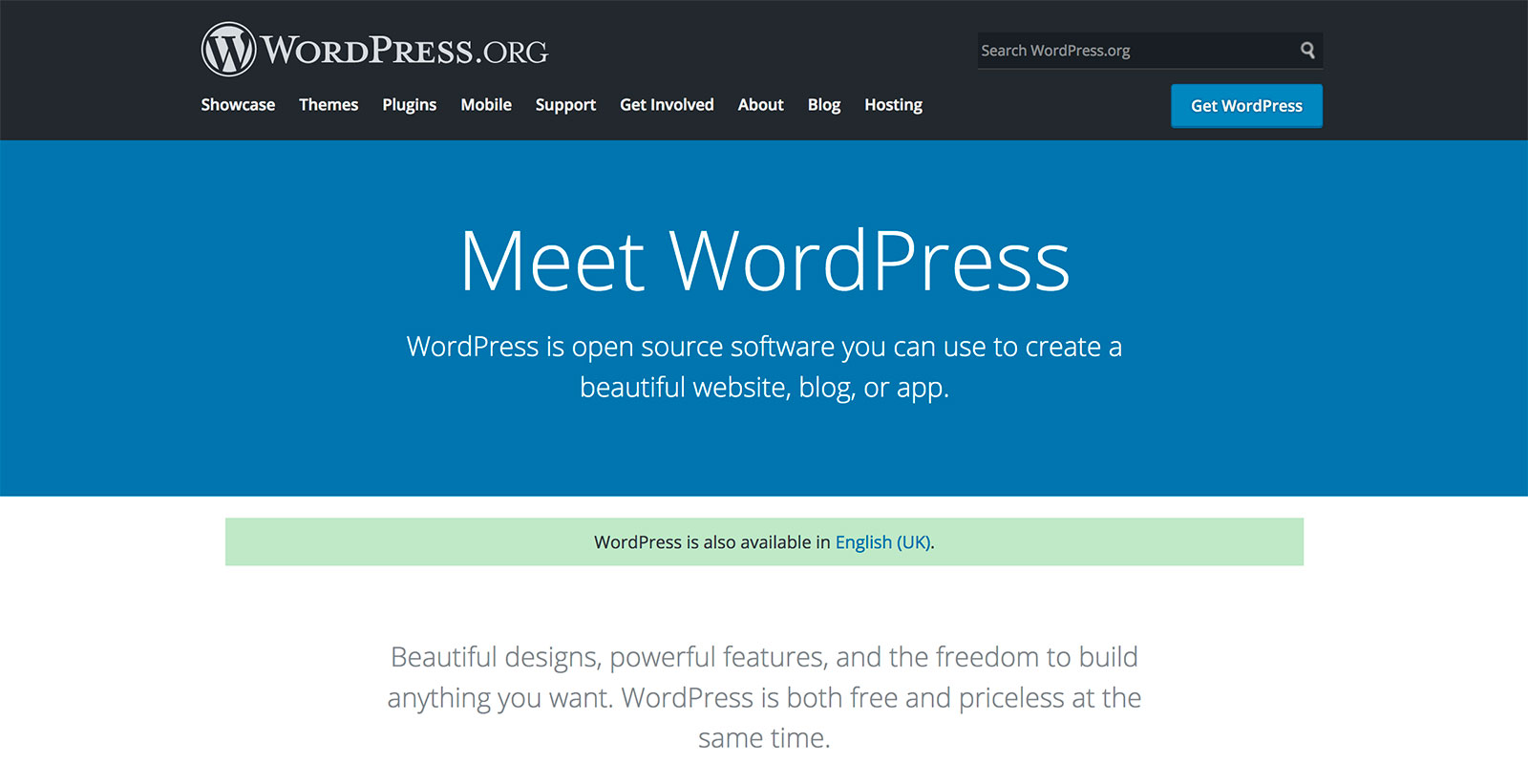 WordPress.org Homepage