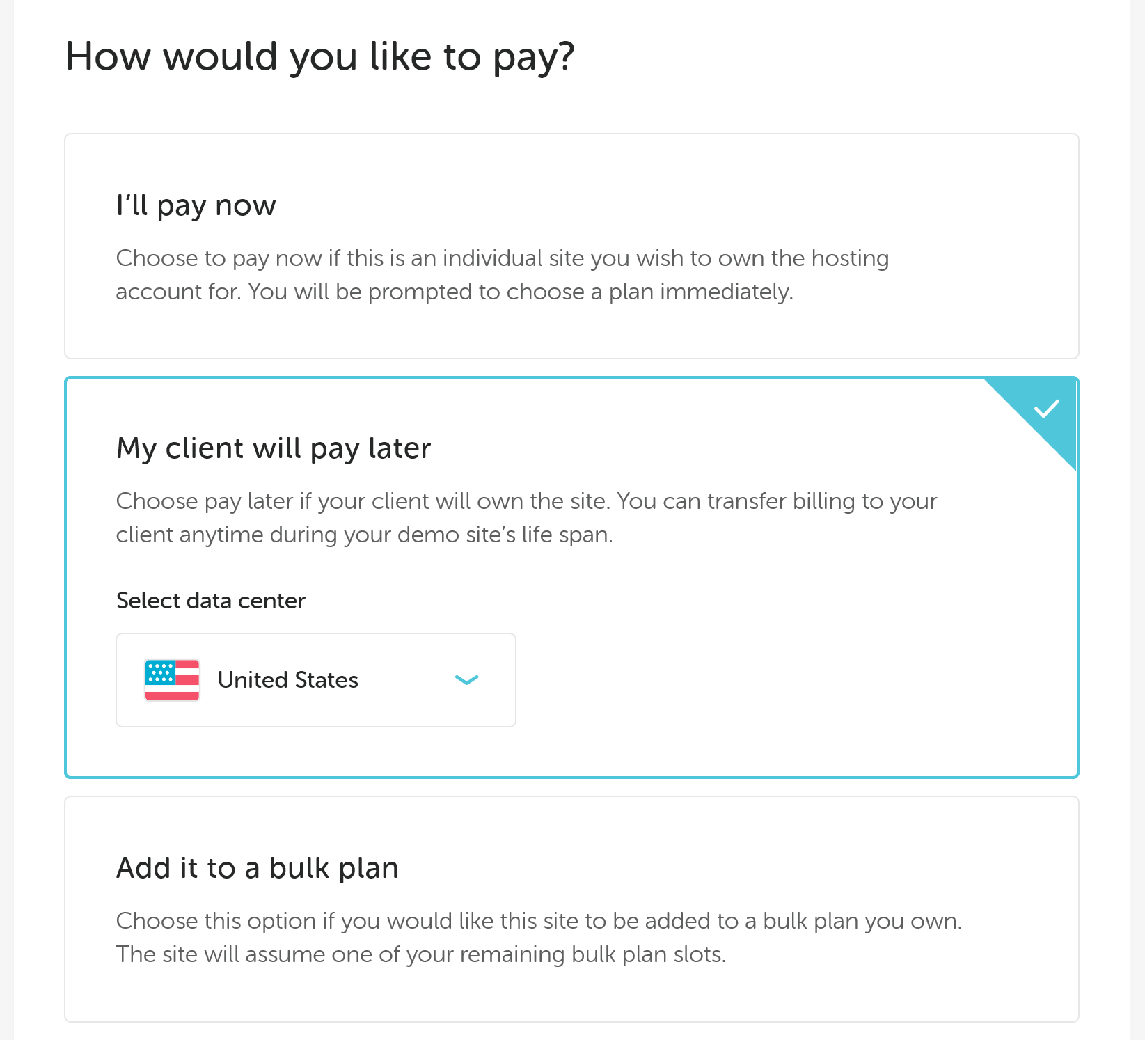 Pay Later Option